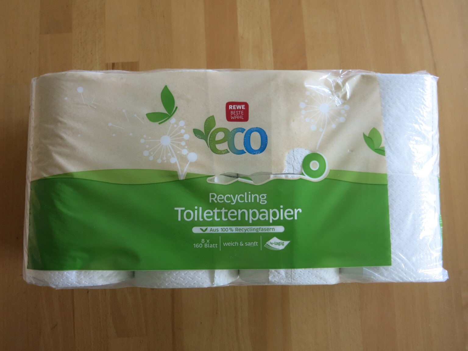 Eco Recycling Toilettenpapier von Rewe - Produkt Test - Bewertung